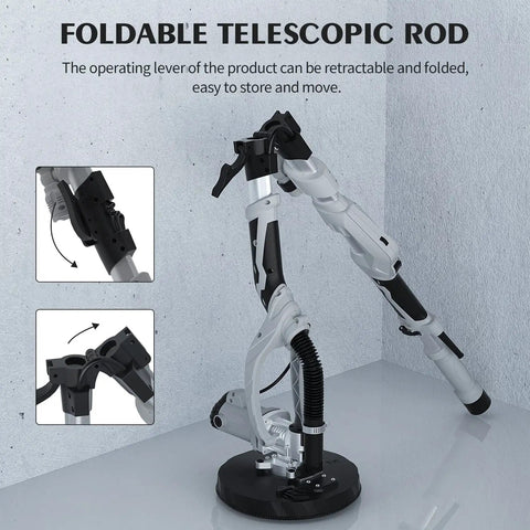 Foldable telescopic rod of Drywall Sander Kit With 710W Electric Sander, 12 Discs, 5 Speed Settings 800-1700 RPM, LED Light