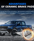 ILONPA front ceramic disc brake pads set with hardware, 4 pcs