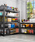 Heavy Duty Garage Shelving Unit 5 Tier Adjustable Metal Rack With Tool Free Assembly Holds Up To 400 Lbs Per Shelf Ideal For basement storage