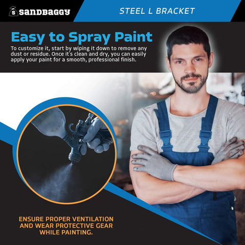 5 Inch Hot Dipped Galvanized Steel L Bracket Corner Brace Heavy Duty 90 Degree Mending Plate for painting guide demonstration.