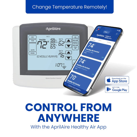 Programmable Touchscreen Thermostat For Easy Home Comfort And Energy Savings with app control displayed