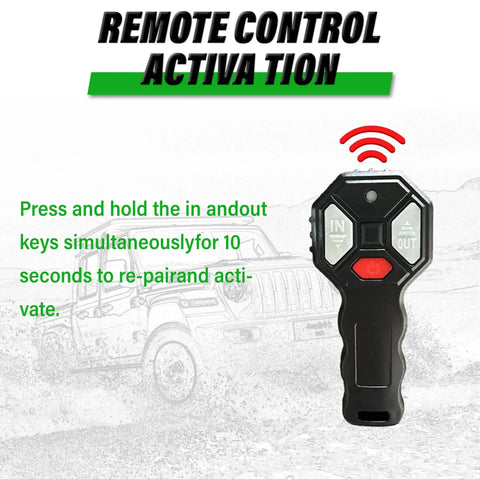 12V 3500 Lb Electric ATV UTV Winch With Waterproof Steel Cable, Beefy 2 Wireless Remotes remote control instruction