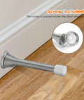 Ravinte satin-nickel door stopper with spring and rubber bumper; 12-pack