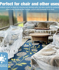 Crystal Clear Plastic Moving Chair Cover Bag For Storage And Transport Extra Large 65 X 42 X 34 Inch Waterproof And Dustproof With Label Slot And Easy Open Design protecting outdoor furniture on a patio