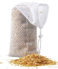 Three Pack Finch Sock Feeders Budget Friendly With Thistle Seed Bags For Outdoors And Garden, Easy Hanging Seed Bag Feeders For Wild Birds, White, 4.7 By 11 Inches