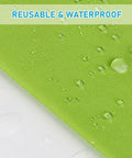 Cloth Diaper Wet And Dry Bags 2 Pack With Dual Zippered Pockets Waterproof detail of green fabric with water droplets