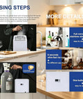 Kickass Countertop Glass Froster Ultra Fast Chiller Hella Quick One Touch Cooling For Cocktails Wine Beer Dope LED Color Light showcasing using steps and CO2 connection.