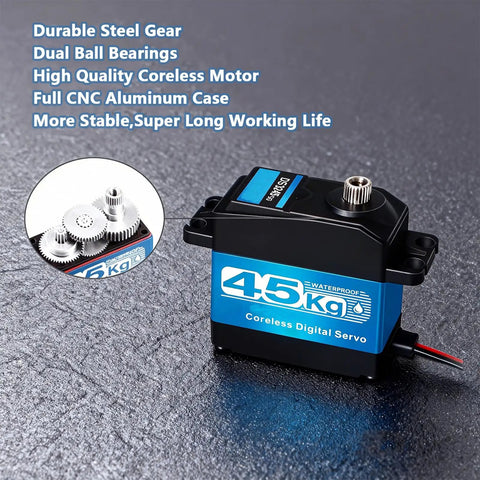 Beefy 45KG High Torque RC Servo Coreless 8.4V Metal Gear Low Profile Waterproof For 1 8th 1 10th 1 12th Scale Cars DIY Robots