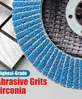 EZARC 40-grit flap disc, 4-1/2 x 7/8 in, blue zirconia abrasive for metal