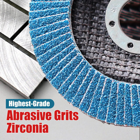 EZARC 40-grit flap disc, 4-1/2 x 7/8 in, blue zirconia abrasive for metal