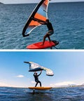 Two people using Inflatable Wing Foil For Kitesurfing And Windsurfing Handheld Surfboard Wing Kite With Window Design Built In Inflator And Dual Airbags