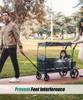 Handlebar Extension For Wonderfold Wagon W4 Stroller Accessory Extend Handle For Enhanced Comfort being used in a park setting