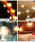 Collage of Vanity Lighting, Ceiling Fixtures, Pendants, and Bedroom using LED Edison Vintage Vanity Globe Bulbs G25 4W Dimmable 40W Equivalent