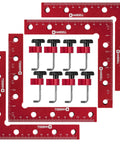 90 Degree Positioning Squares Set For Woodworking Right Angle Clamps 5.5 By 5.5 Inches Aluminum Alloy Corner Clamping Squares For Picture Frames Boxes Cabinets Drawers 14 By 14 Cm Pro Grade 4 Pack with red anodized finish and black clamps
