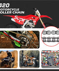 420 Chain Kit 132 Links Cut To Fit With Master Links Breaker Tool And Chain Brush For Mini Bike Pit Bike Dirt Bike ATV And Go Kart