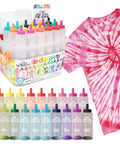 One Step Tie Dye Kit For Big Groups With 14 Vibrant Colors And 18 Pre Filled Bottles Easy Cleanup Tools Included No Presoaking Needed