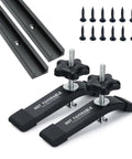 Durable Aluminum 24 Inch T Track Kit With Two Hold Down Clamps For Woodworking Fits 5/16 And 1/4 T Bolts and 1/4 Hex Bolts
