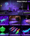 Ultra Bright 395nm UV Flashlight With LCD Display And USB C Rechargeable 10W Power used for pet pee detection and resin curing
