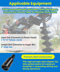 Heavy Duty Auger Adapter Converts 2-9/16 Round Drive To 2 Inch Hex For Augers, Skid Steers, Tractors, Post Hole Diggers