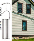Pressure Washer Extension Wand Set, 15 Inch Stainless Steel Lance Kit With 30 Degree, 90 Degree And U Shaped Wands, Six Nozzle Tips And Ten Replacement Rings, One Quarter Inch Quick Connect, Gutter Cleaner Attachment, Up To 4000 PSI in use cleaning a house wall