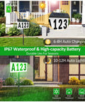 Solar Address Sign for Outside With Remote, Color Changing RGB LED Number Plaque, 9 Modes and 3000K Warm White, Waterproof Outdoor House Numbers