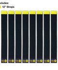 Selfie Straps 12 Inch 8 Pack Black Super Handy Stretchy Hook and Loop Cord Organizer