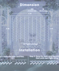 Diagram of 200 LED White Curtain Lights With Remote For 6.5 Ft By 6.5 Ft Window Backdrop USB Powered 8 Modes