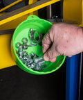 Six Inch Magnetic Nut Cup Bowl Holds Nuts, Bolts And Small Parts On Any Ferrous Metal Surface, Green Coated Magnet Secures To Walls Or Tools