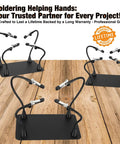 Extra Magnetic Soldering Third Hand with Alligator Clips 4 Gooseneck Arms, non-slip base, shown on wooden surface.