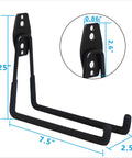 Heavy Duty Wall Mount Garage Hooks Set Four Pack With Extension Cord Holder Straps Seven And A Half Inch Long Double Bar Hangers