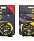 Two packs of FatMax 25 Foot Tape Measure Set Yellow Four Total, Two Per Pack, Durable Auto Lock Blade, High Visibility Case