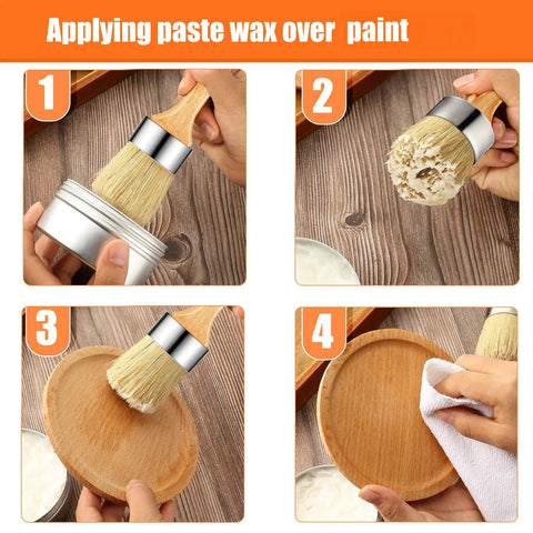 Clear Chalk Paint Wax For Furniture And Wood Finish Multipurpose Sealing Wax Kit With 7 Oz Jar And Wax Brush application steps