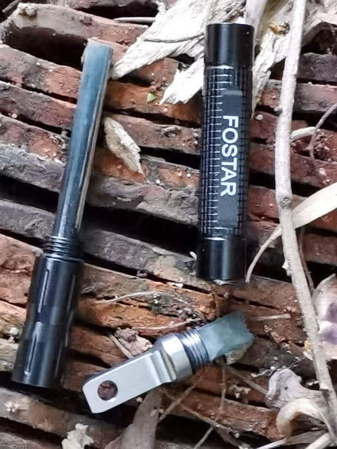 2 Pack Ferro Rod Fire Starter With Replaceable Flint featuring aluminum body and key ring on natural background