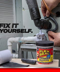 Beast Mode Moldable Rubberized Sealant Putty, Knockout Waterproof Gap Filler, used for plumbing leak repair with hands applying.