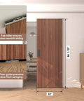 Concealed Sliding Barn Door With Soft Close Hardware Kit Brown Hidden Door For Interior Use Sleek Modern Look With Hidden Rail