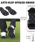 Anti-slip spiked shoes with measurements, part of the 18 Inch Self Leveling Cement Tool Kit With Pro Grade Adjustable Roller Frame