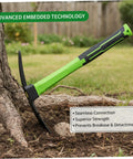 Heavy Duty 16.9 Inch Double Sided Pick Axe For Digging And Garden Work With Non Slip Handle Mattock in use on soil by a tree