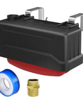 Premium Water Trough Float Valve With Automatic Water Level Control For Stock Tanks Poultry Coops And Livestock Waterers, black design with red float.