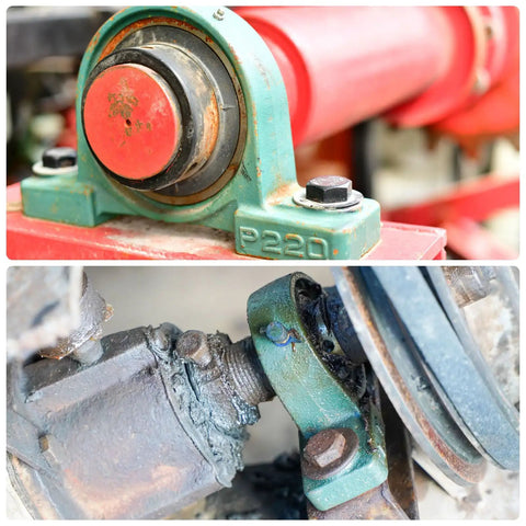 4 Pack Pillow Block Bearing 2 Inch Bore Self Aligning Cast Iron Base Mounted Bearing Block Insert, showing close-up details