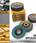 Heavy Duty 30 Pack Angle Grinder Wheel Set for 4-1/2 Inch Grinders Includes 20 Cut Off Wheels 5 Flap Discs 5 Grinding Wheels