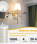 Peel And Stick Wall Sconces Set Of 2 With Rechargeable Battery Wire Free No Drill Adhesive Wall Lamp Gold White in living room.