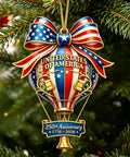 250th Anniversary Acrylic Ornament With American Flag Stars And Stripes Design For Semiquincentennial Celebration 1776 2026 Patriotic Hanging Decor For Home Parties Christmas Tree Hot Air Balloon Style 3.15 Inch.