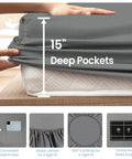 Grounding Sheets For Earthing, Gray Queen Size Fitted Bed Sheet With Silver Infused Fibers And Organic Fabric, 15 inch Deep Pockets