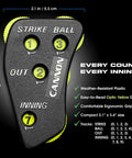 Four Wheel Umpire Indicator With Optic Yellow Dials For Strikes Balls Outs And Innings Heavy Duty Plastic Clicker For Baseball Softball Game Day Scorekeeping Precise Tracking And Durable Must Have Tournament Ready, 2.1 x 3.4 in