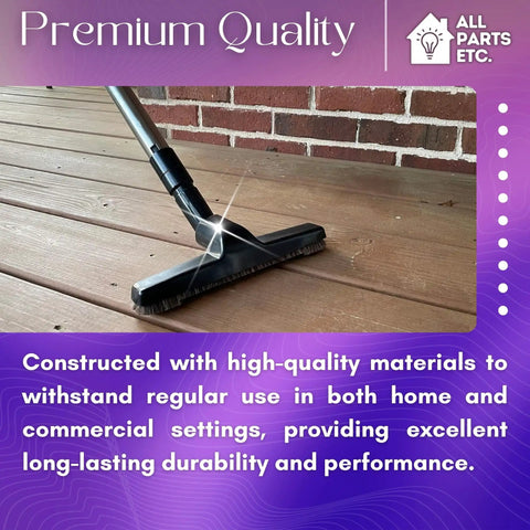 1.25 Inch Vacuum Floor Brush Attachment With 10 Inch Wide Soft Bristles And Dual Adapters For 1.375 And 1.5 Inch Hoses cleaning wood floor