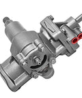 Power Steering Gear Box Assembly For 2001 2006 Chevy Silverado 1500 GMC Sierra 1500 Suburban Tahoe Avalanche Yukon XL 1500 Cadillac Escalade ESV 4WD Replacement Core Return Required For Lifetime Warranty Built Tough For 4WD, close-up view.