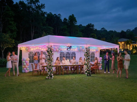 10x30 Ft Party Tent Outdoor Canopy For Parties With 8 Removable Sidewalls Waterproof Gazebo Style Backyard Shelter
