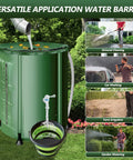 100 Gallon Collapsible Rain Barrel With Water Level Indicator For Easy Garden Watering And Farm Irrigation, Large Capacity