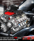 Mini V8 Engine Model Kit That Actually Runs, Build Your Own Realistic Car Engine With Motor, Collectible STEM Building Blocks