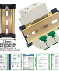 20 Amp DC Solar Breaker Miniature Circuit Breaker Solar Disconnect Switch 1000V DC and 400V AC 2 Pole MCB DIN rail view